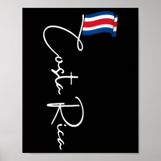 Costa Rica Vlag Vakantie Tropisch Pura Vida Costa  Poster