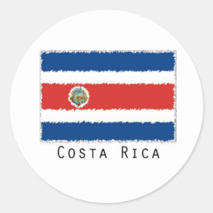 Costa Rica-vlagstickers- set van 20 Ronde Sticker
