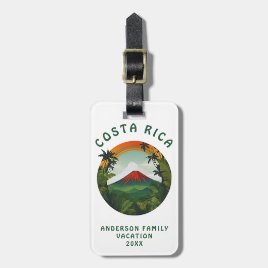 Costa Rica-vulkaan Bagagelabel (Voorkant verticaal)