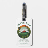 Costa Rica-vulkaan Bagagelabel (Achterkant verticaal)