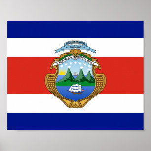 Costa Rica (wapen/vlag) Poster