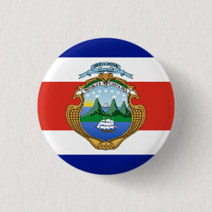 Costa Rica (wapen/vlag) Ronde Button 3,2 Cm