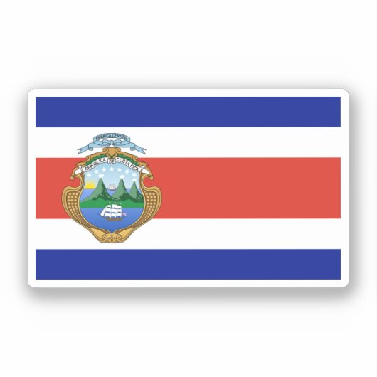 Costa Rica (wapen/vlag) Sticker (Voorkant)