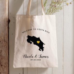Costa Rica Wedding Welcome Bag, Black & Gold Tote Bag