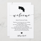 Costa Rica Wedding Welkomstbrief & reiskaart Programma (Voorkant / Achterkant)