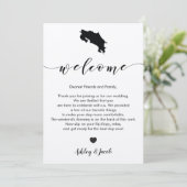 Costa Rica Wedding Welkomstbrief & reiskaart Programma (Staand voorkant)