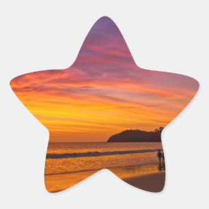 Costa Ricaans stel zonsondergang Ster Sticker