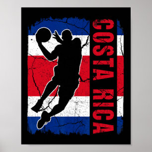 Costa Ricaanse Bysketbyll Speler Costa Rica Vlag B Poster
