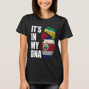 Costa Ricaanse en Guyaanse Mix DNA Vlag Erfgoed T-shirt