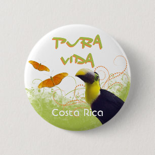 Costa Ricaanse Pura Vida Toucan Button