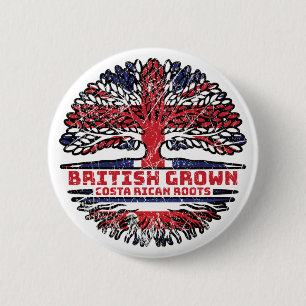 Costa Rican Costa Rica Uk Verenigd Koninkrijk Ronde Button 5,7 Cm