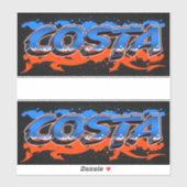 Costa Vorname Name Graffiti Aufkleber Sticker (Vel)