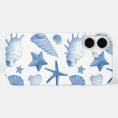 Costal blue seashells-patroon Case-Mate iPhone case (Achterkant (horizontaal))