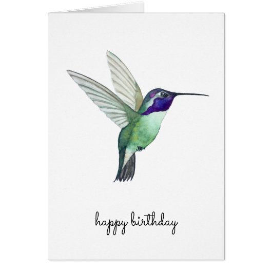 Costa's Hummingbird Birthday Kaart (Voorkant)