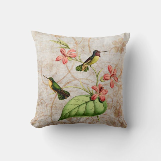 Costa's Hummingbird  Grunge Pillow Kussen (Voorkant)