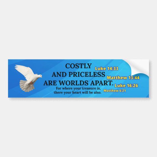 Costly and Priceless - Christian Bumper Sticker (Voorkant)
