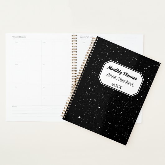 Costomazable traditioneel zwart-wit planner (Display)