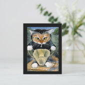 Costume de chat noir Halloween carte postale (Debout devant)