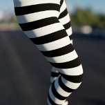 Costume de la fête d'Halloween Conviction Leggings<br><div class="desc">Une paire de leggings horizontaux noirs et blancs cassés qui convient pour un costume d'Halloween Convict. Découvrez la collection pour la femme condamnée top</div>