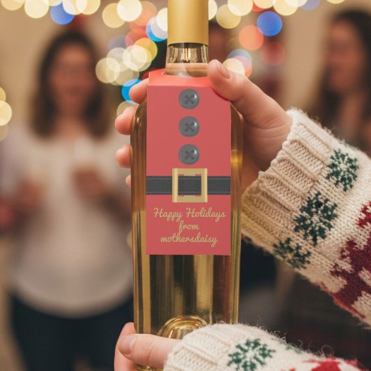 Costume de Père Noël Rouge de Noël Étiquette de Su