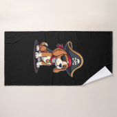 Costume de pirate Beagle Drapeau Jolly Roger Crâne (Serviette de bain)