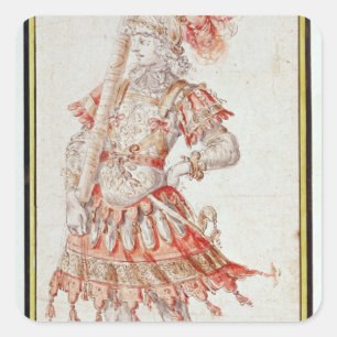 Costume design for Carousel, c.1662 Vierkante Sticker