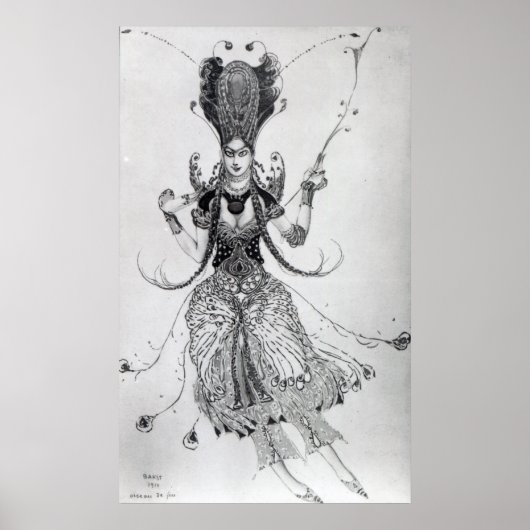 Costume design for 'The Firebird', 1910 Poster (Voorkant)