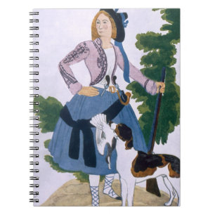 Costume design for The Huntress, 1922 (kleur lith) Notitieboek