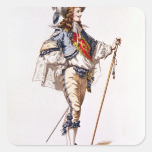 Costume design voor Don Juan van Moliere Vierkante Sticker