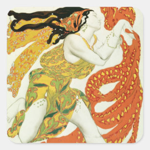 Costume design voor een bacchante in 'Narcisse' Vierkante Sticker