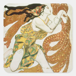 Costume design voor een bacchante in 'Narcisse' Vierkante Sticker