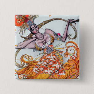 Costume design voor een pas de deux dansend aan de vierkante button 5,1 cm