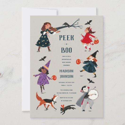 Costume d'Halloween enfants bébé douche invitation (Devant)