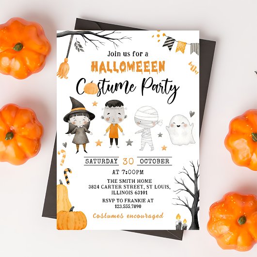 Costume Enfants Cute Halloween Invitation de fête 