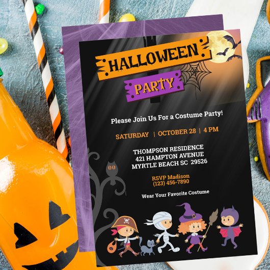 Costume Enfants Halloween Fête Invitation