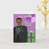 Costume et Cravate Frère Africain Américain Carte  (Fleur jaune)