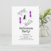 Costume Halloween Party Spider Doodles Kaart (Staand voorkant)