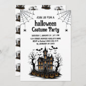 Costume Maison Hantée Invitation de fête d'Hallowe (Devant / Derrière)