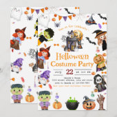 Costume mignon Invitation de la fête d'Halloween (Devant / Derrière)