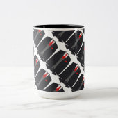 Costume noir homme et Cravate rouge Mug café blanc (Centre)