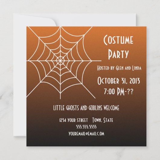 Costume Party Halloween-uitnodigingen Kaart (Voorkant)