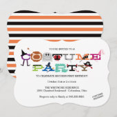 Costume Party Invitation de la fête d'Halloween de (Devant / Derrière)