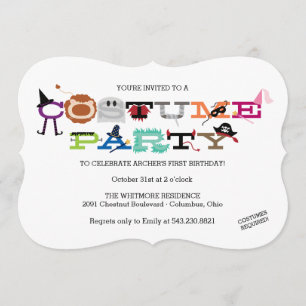 Costume Party Invitation de la fête d'Halloween de