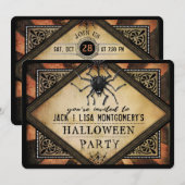 Costume Party Orange & Black Spider Invitation got (Devant / Derrière)
