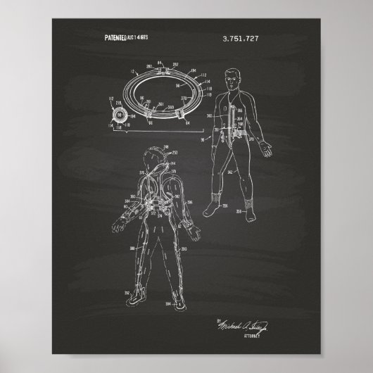 Costume spatial 1973 Tableau de bord de l'art brev (Devant)