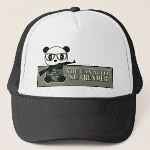 Costumed Camo Panda Beer - Militair Beer Panda Trucker Pet