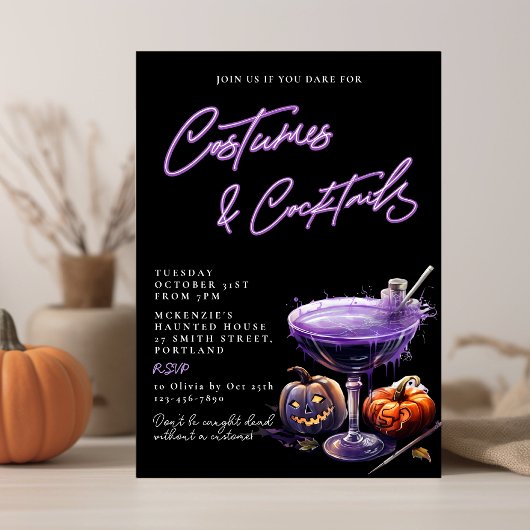Costumes & Cocktails Adult Halloween Party Kaart