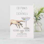 Costumes + Cocktails Adulte Halloween Invitation (Debout devant)