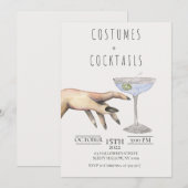 Costumes + Cocktails Adulte Halloween Invitation (Devant / Derrière)
