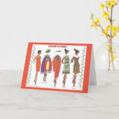 Costumes d'Afrique Papier Doll Carte de voeux (Fleur jaune)